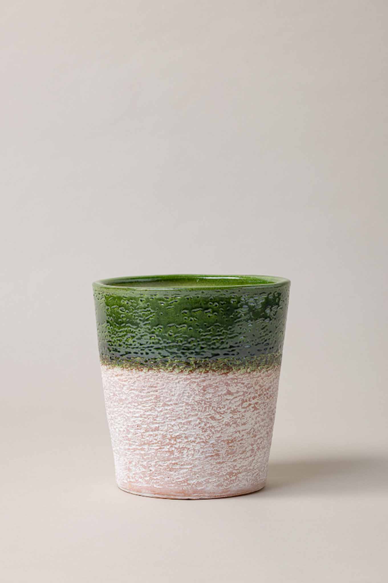 Tosco - Vaso em Terracota Vidrado Verde Floresta - Médio