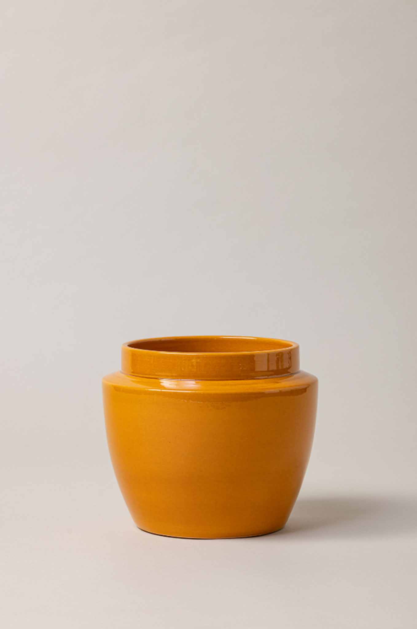 Bilha - Vaso em Faiança Vidrado, Amarelo Âmbar - Grande