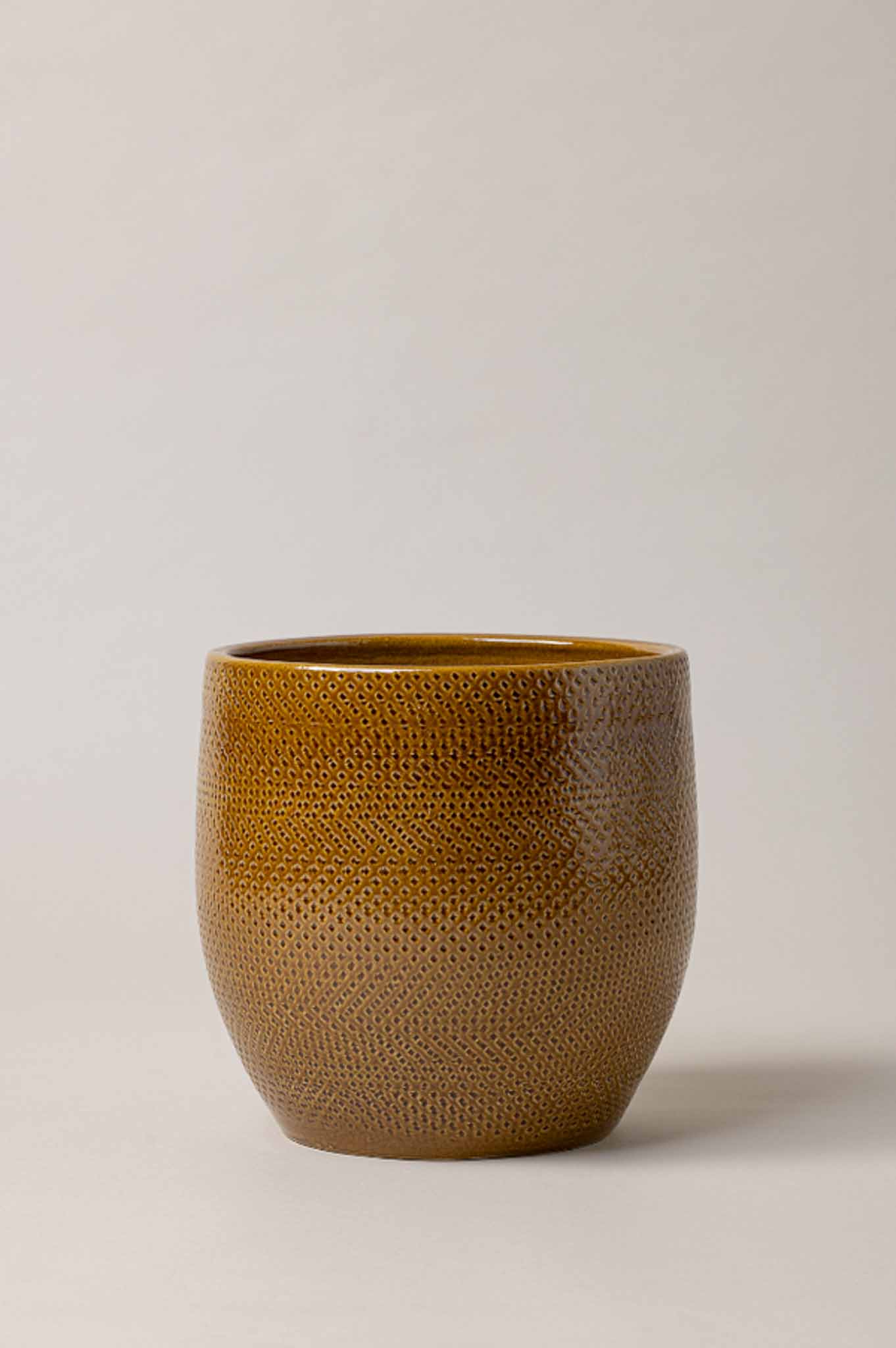 Cato - Vaso em Terracota Vidrado, Caramelo - Grande