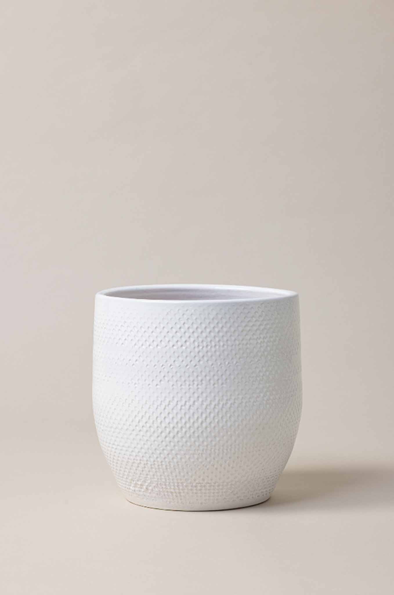 Cato - Vaso em Terracota Vidrado, Branco - Extra Grande