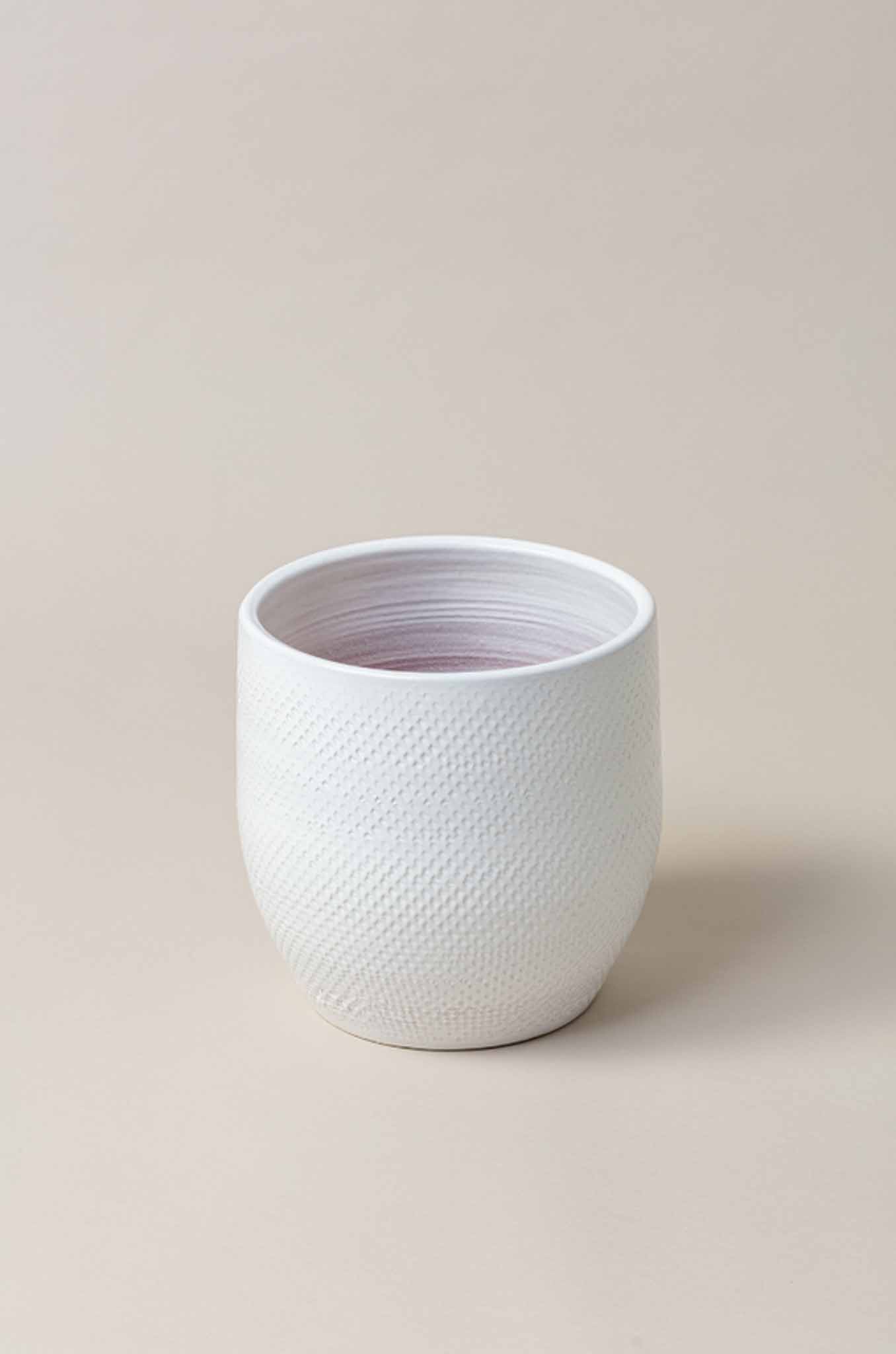 Cato - Vaso em Terracota Vidrado, Branco - Médio