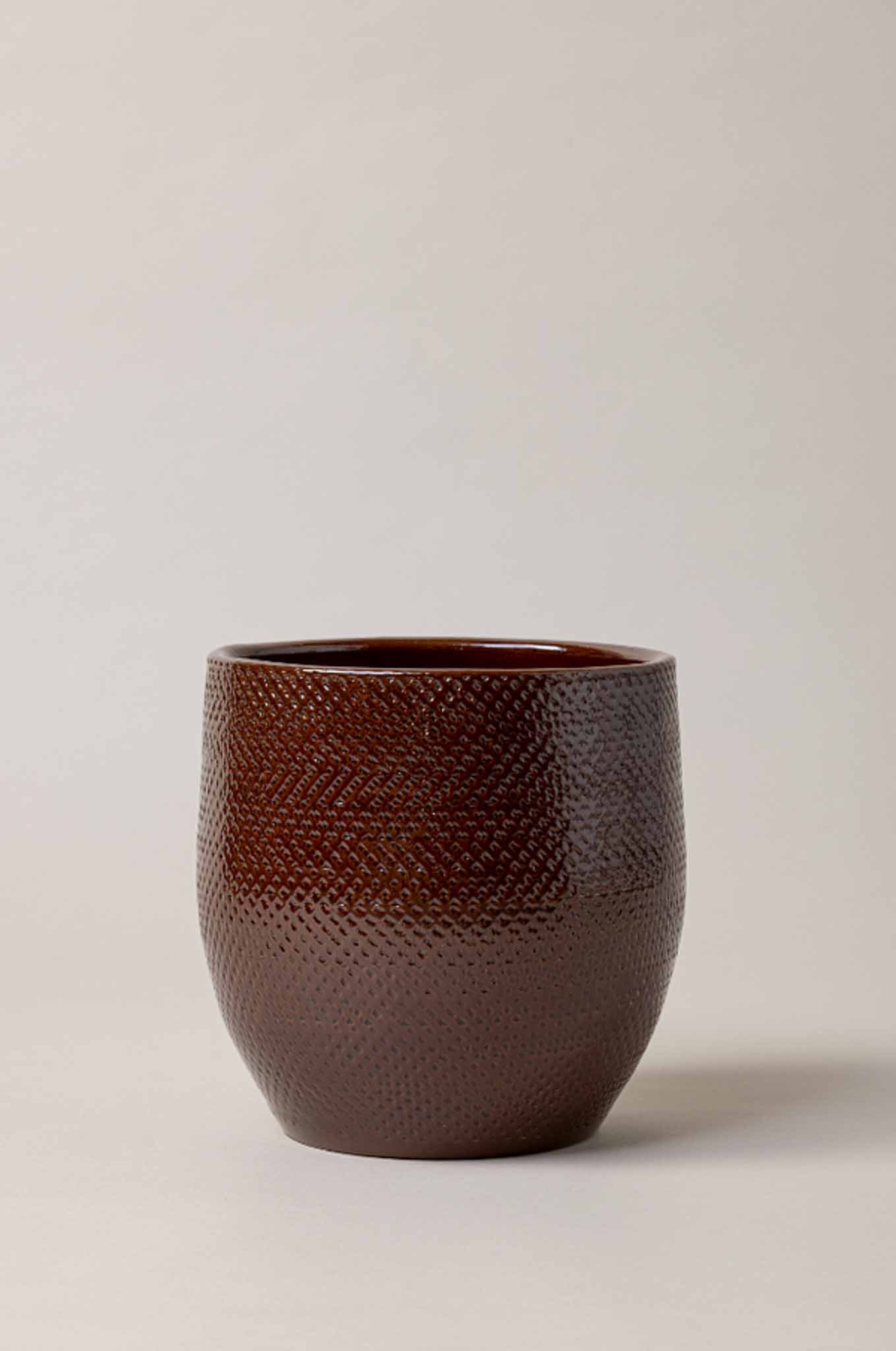 Cato - Vaso em Terracota Vidrado, Castanho Nogueira - Extra Grande